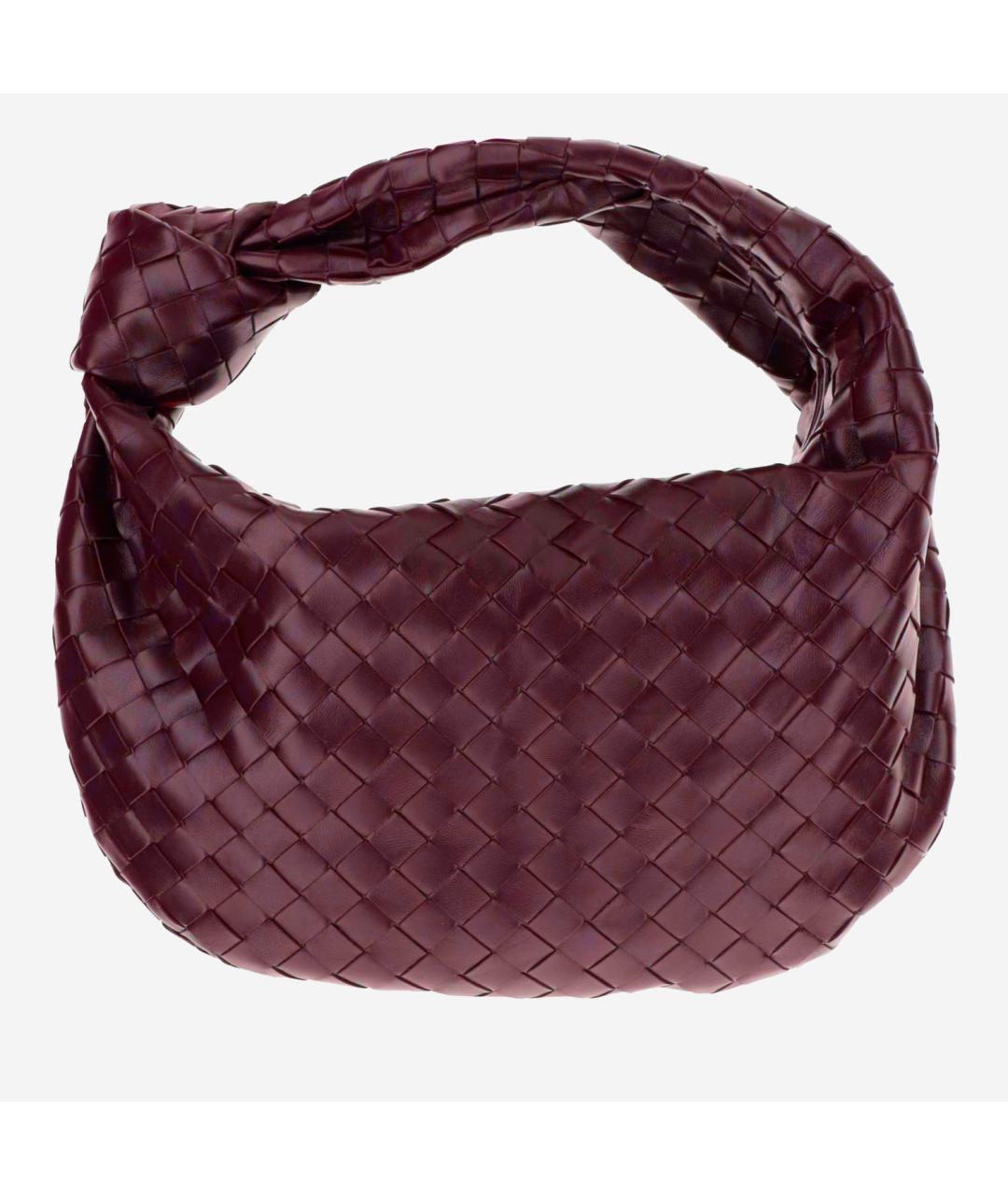 BOTTEGA VENETA Бордовая кожаная сумка с короткими ручками, фото 5
