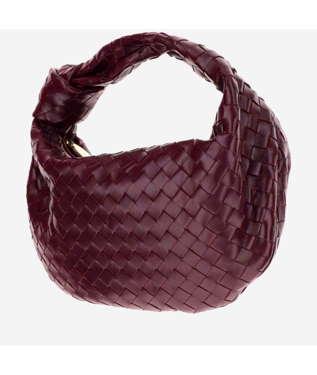 BOTTEGA VENETA Бордовая кожаная сумка с короткими ручками, фото 2