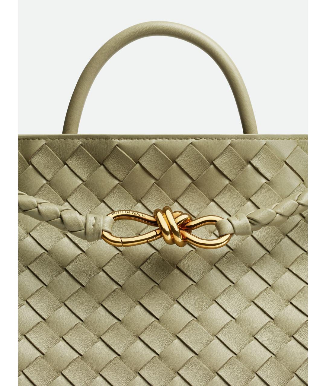 BOTTEGA VENETA Зеленая кожаная сумка тоут, фото 8