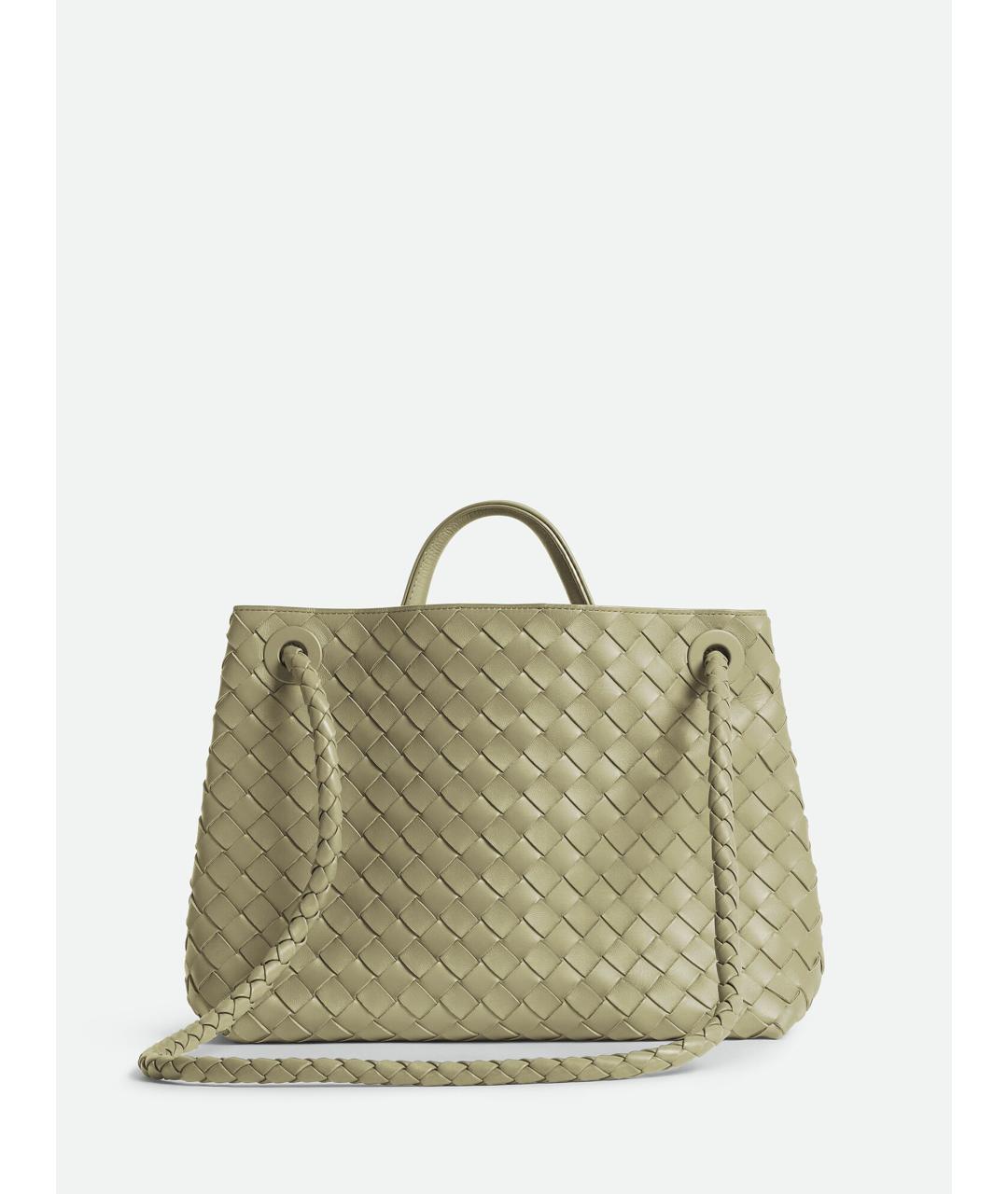 BOTTEGA VENETA Зеленая кожаная сумка тоут, фото 5