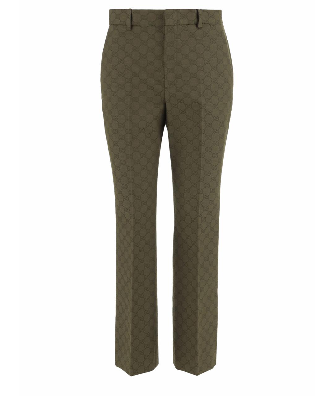GUCCI Зеленые прямые брюки, фото 1