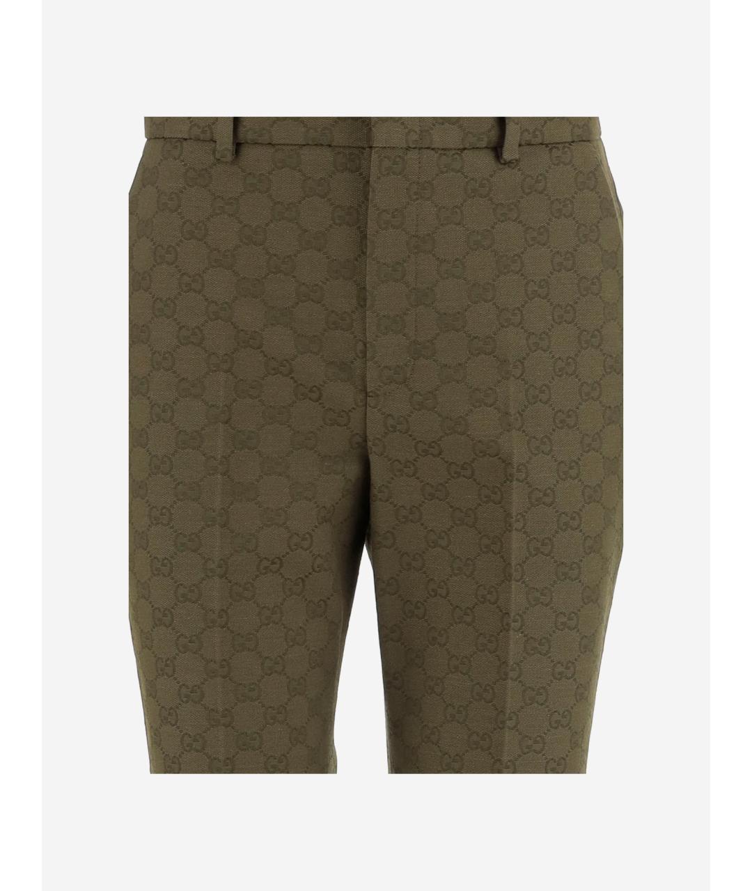 GUCCI Зеленые прямые брюки, фото 3
