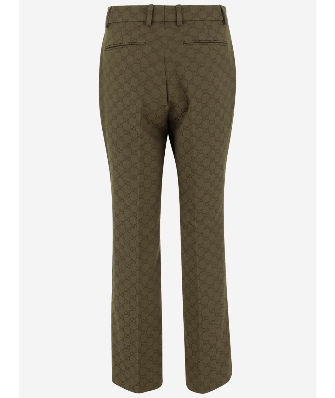 GUCCI Зеленые прямые брюки, фото 2