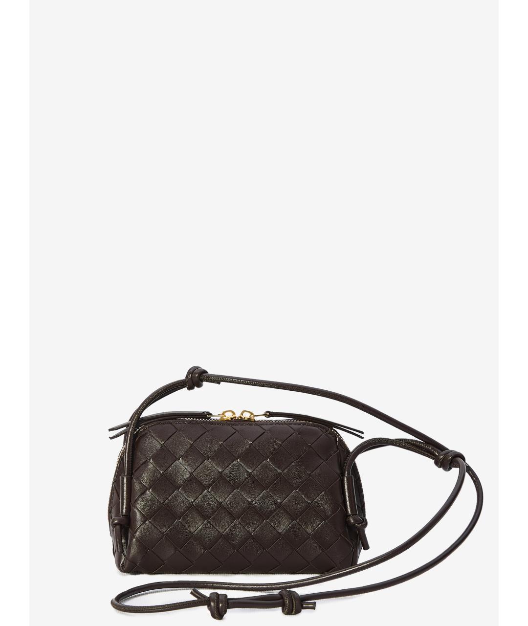 BOTTEGA VENETA Коричневая кожаная сумка через плечо, фото 3