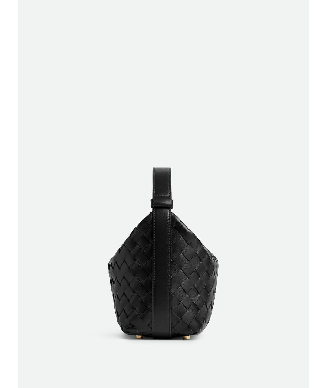 BOTTEGA VENETA Черная кожаная сумка с короткими ручками, фото 4