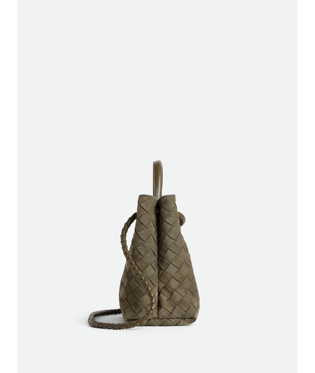 BOTTEGA VENETA Зеленая замшевая сумка тоут, фото 4