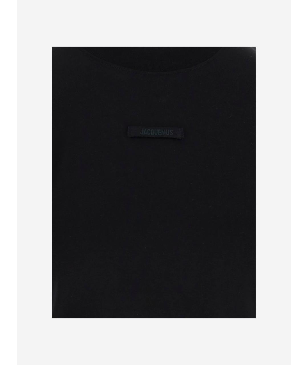 JACQUEMUS Черная хлопковая футболка, фото 3