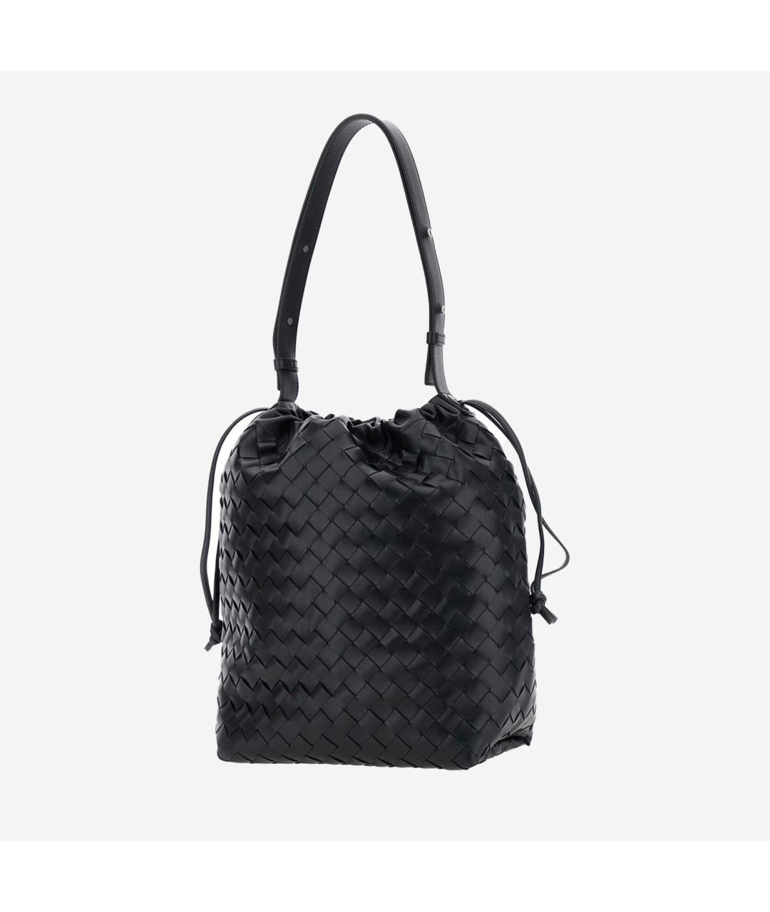 BOTTEGA VENETA Черная кожаная сумка на плечо, фото 2
