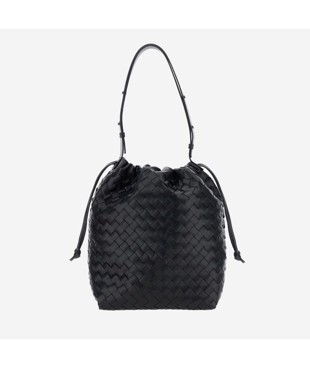 BOTTEGA VENETA Черная кожаная сумка на плечо, фото 5