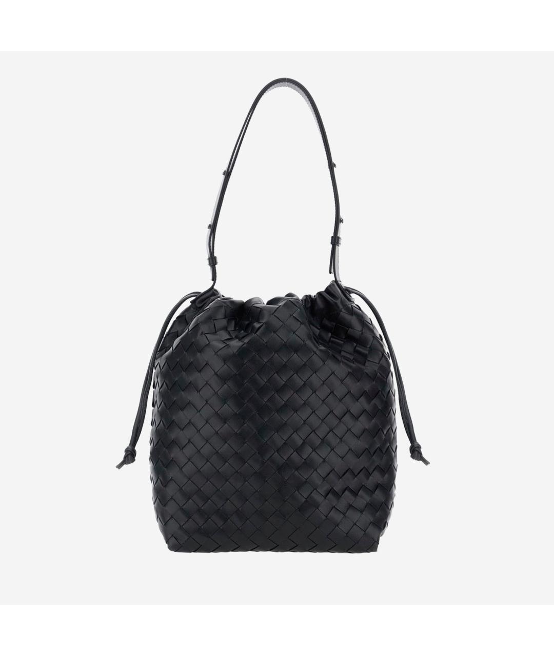 BOTTEGA VENETA Черная кожаная сумка на плечо, фото 3