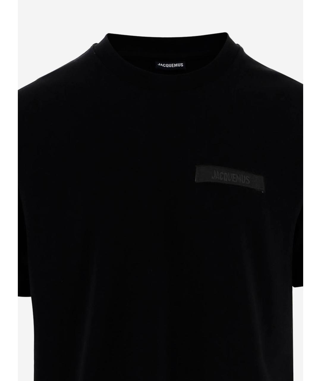 JACQUEMUS Черная хлопковая футболка, фото 3
