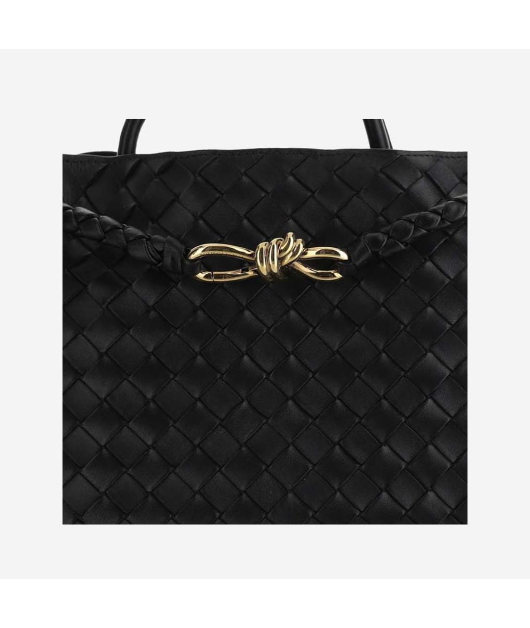 BOTTEGA VENETA Черная кожаная сумка тоут, фото 5
