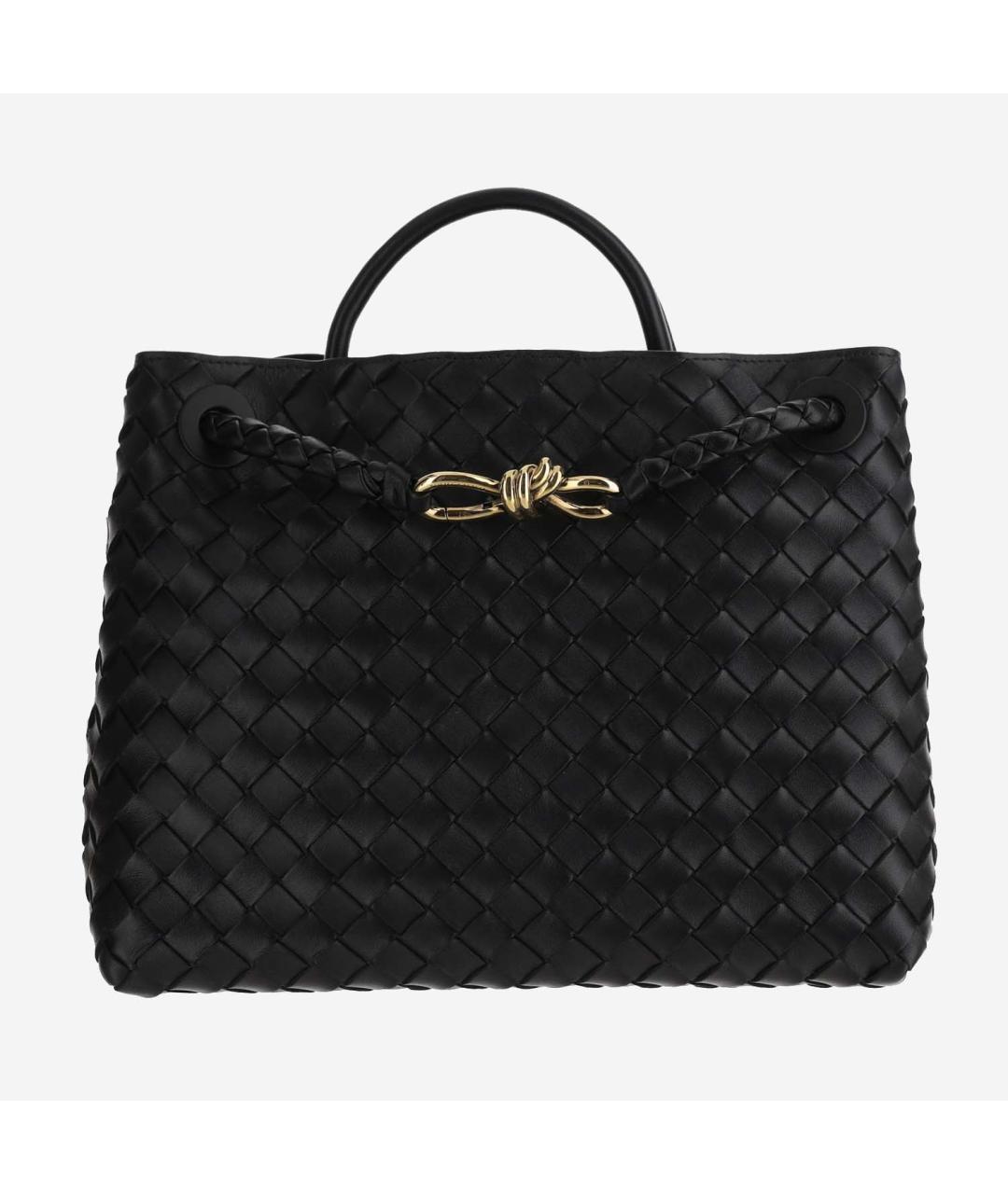 BOTTEGA VENETA Черная кожаная сумка тоут, фото 6