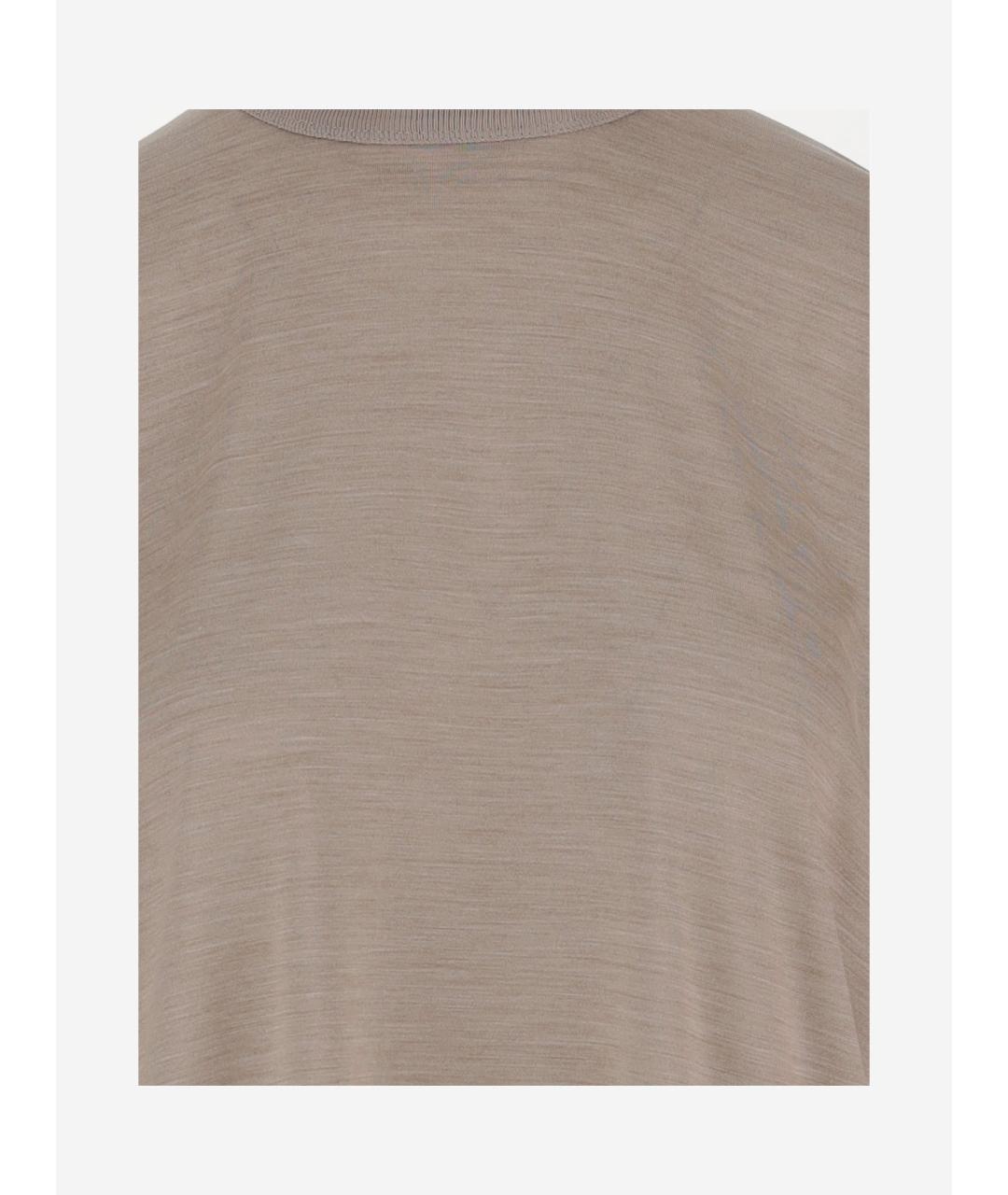 Carven Бежевая хлопковая футболка, фото 3