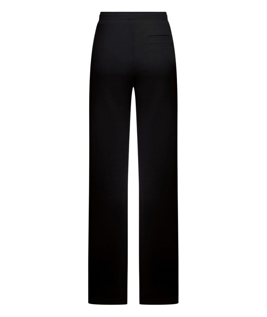 'S MAX MARA Черные хлопко-эластановые прямые брюки, фото 2