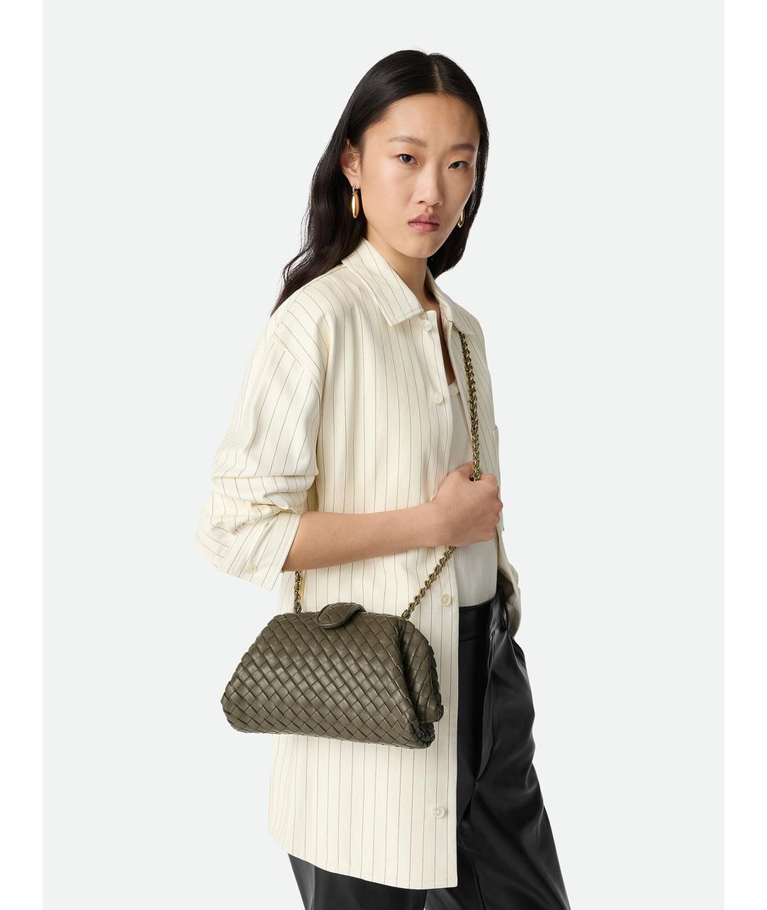 BOTTEGA VENETA Зеленая кожаная сумка через плечо, фото 6