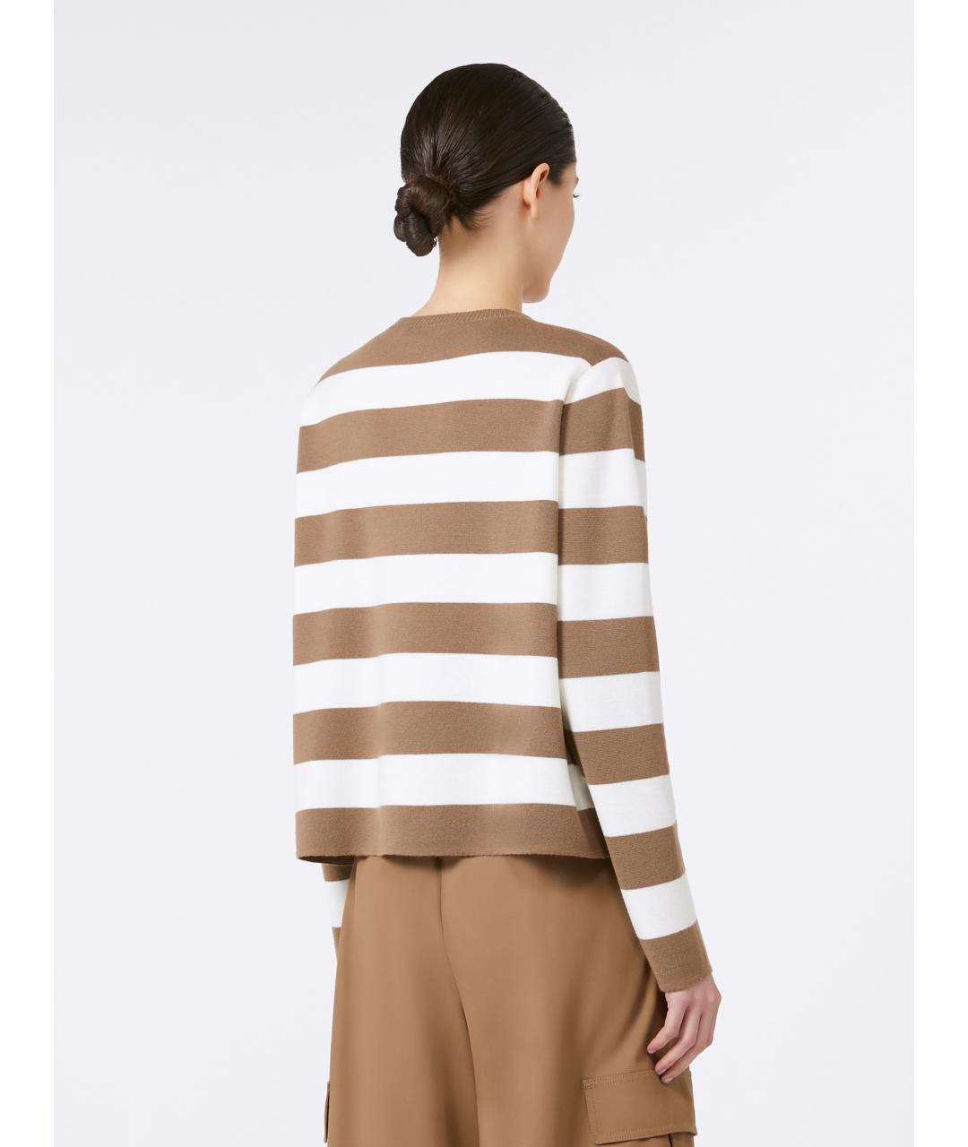 MAX MARA Бежевый шерстяной джемпер / свитер, фото 4