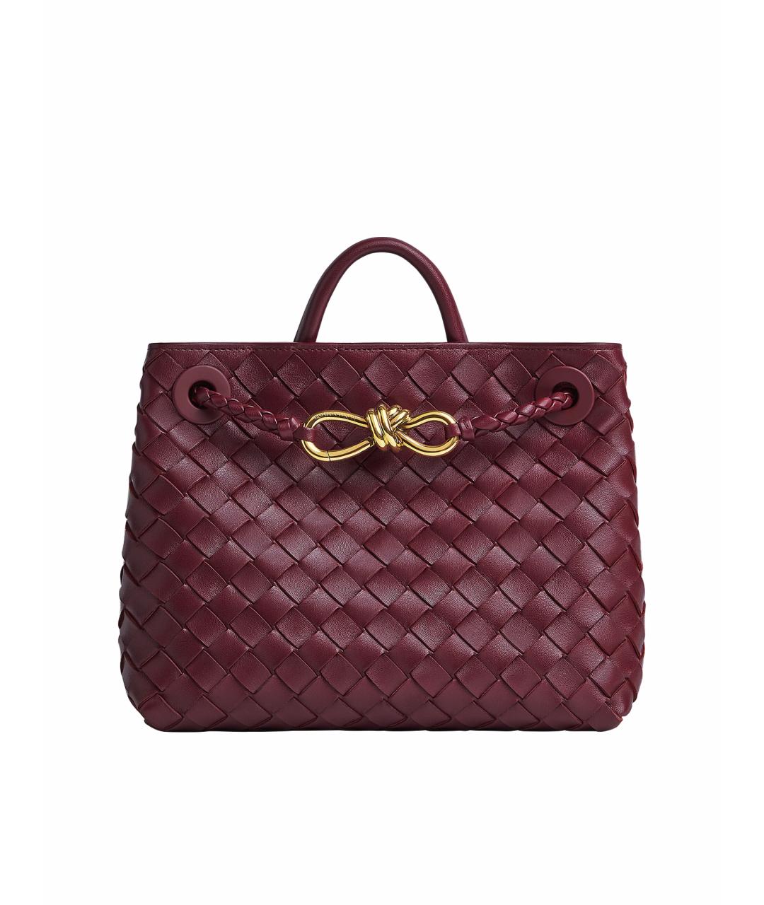 BOTTEGA VENETA Бордовая кожаная сумка тоут, фото 1