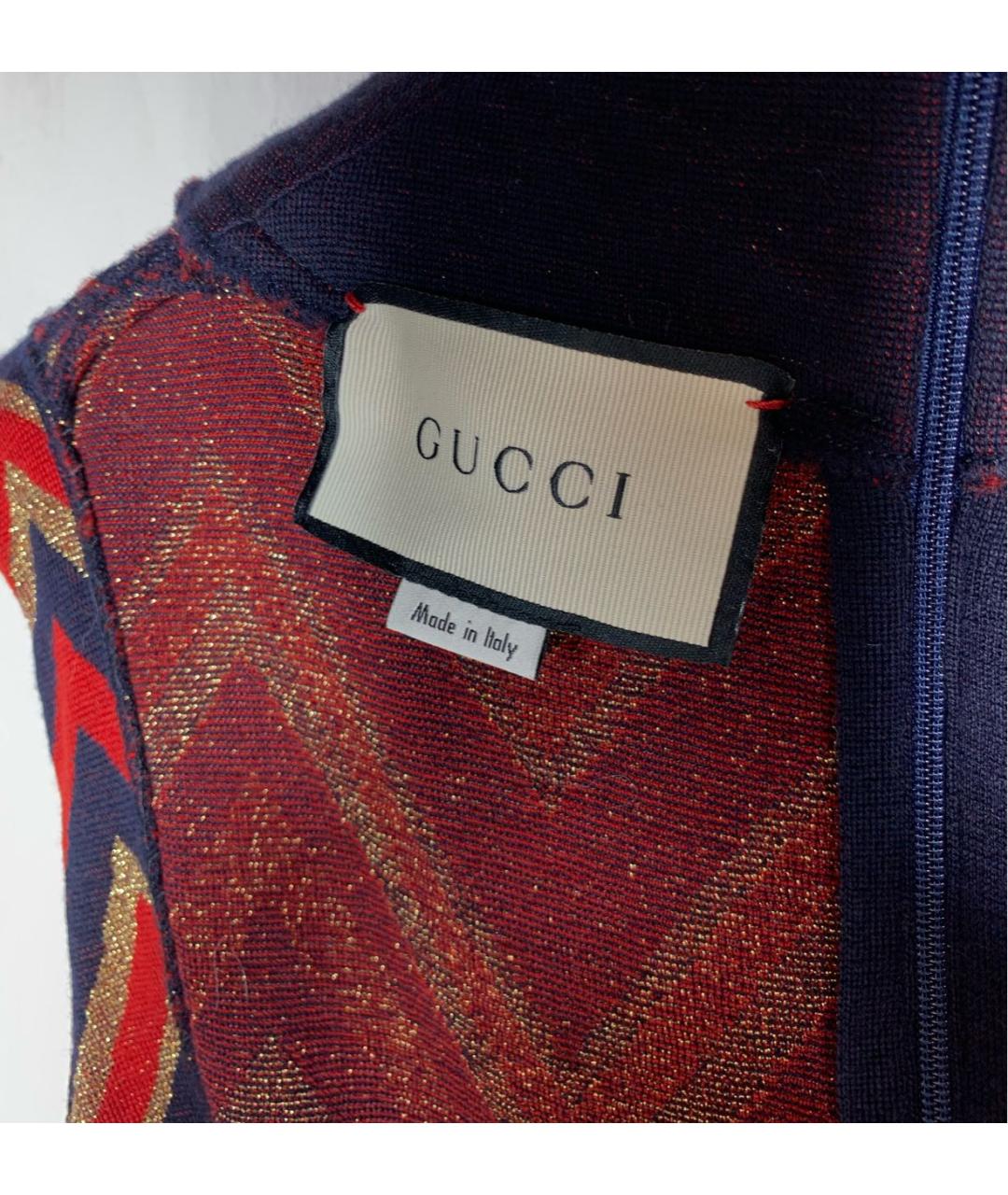 GUCCI Мульти шерстяное повседневное платье, фото 3