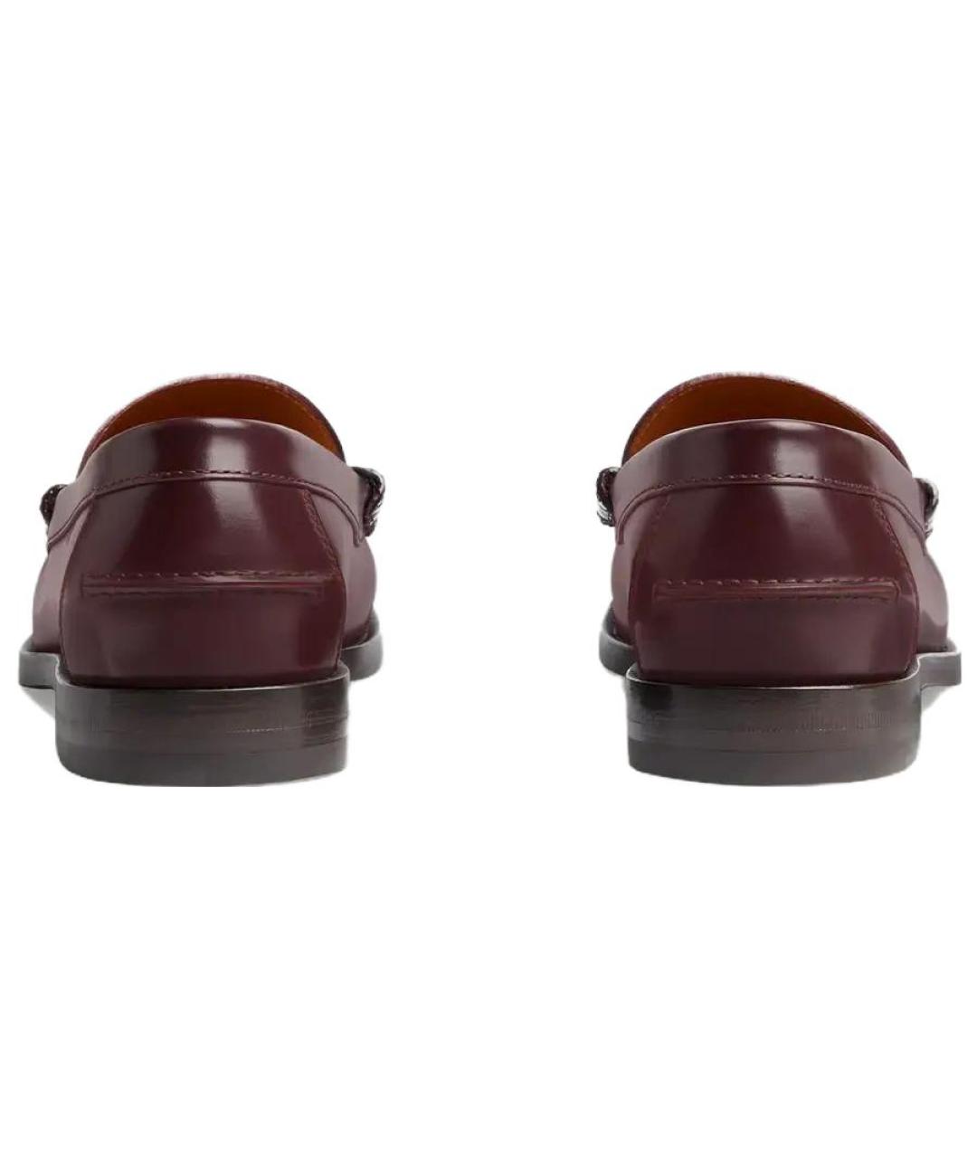 GUCCI Бордовые кожаные лоферы, фото 4