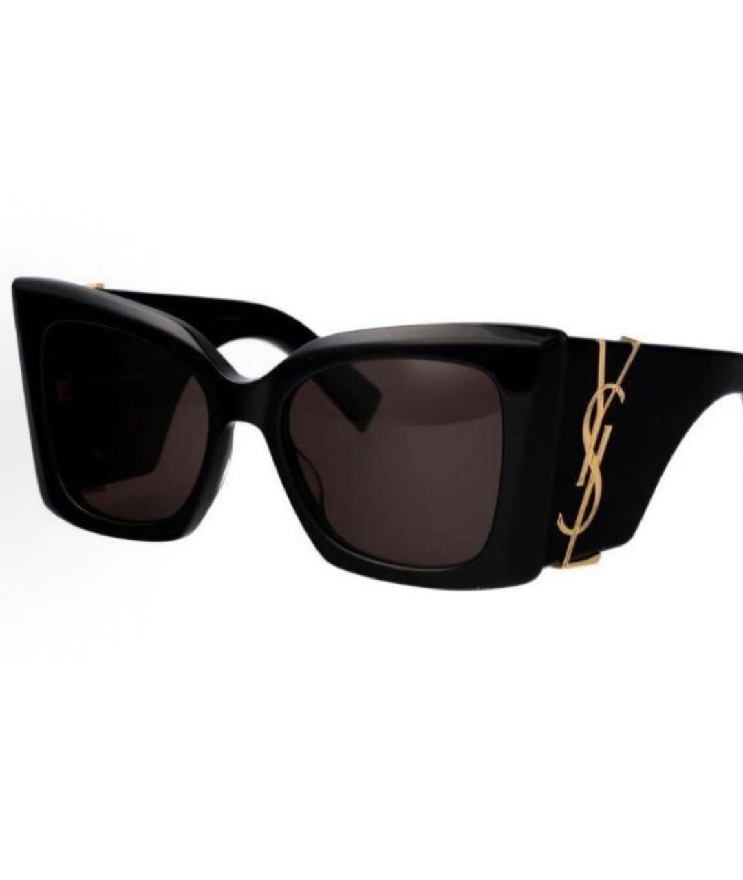 SAINT LAURENT Черные пластиковые солнцезащитные очки, фото 4