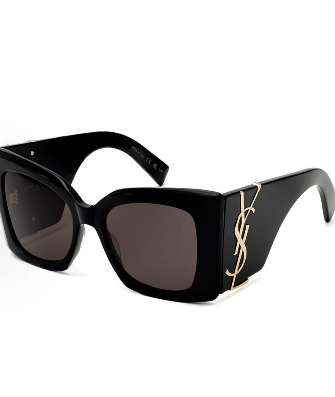 SAINT LAURENT Черные пластиковые солнцезащитные очки, фото 6