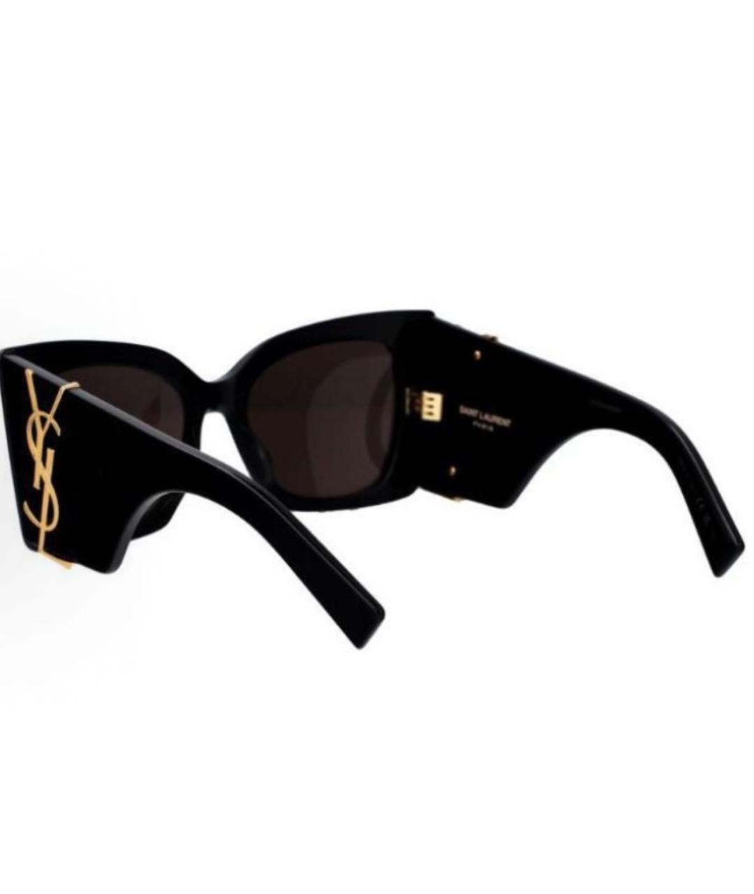 SAINT LAURENT Черные пластиковые солнцезащитные очки, фото 5
