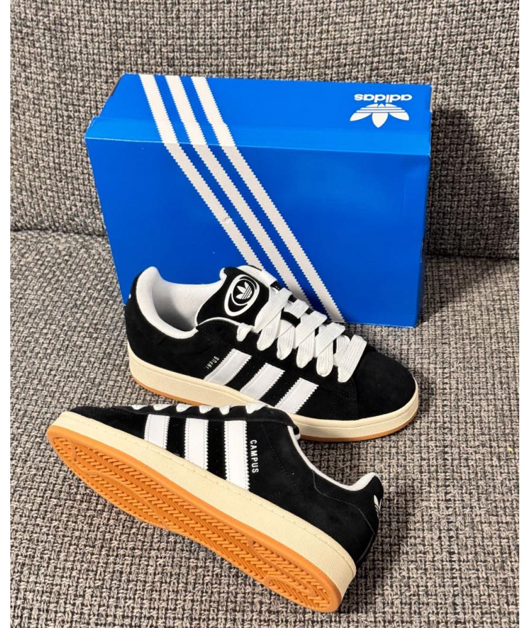 ADIDAS Черные замшевые низкие кроссовки / кеды, фото 8