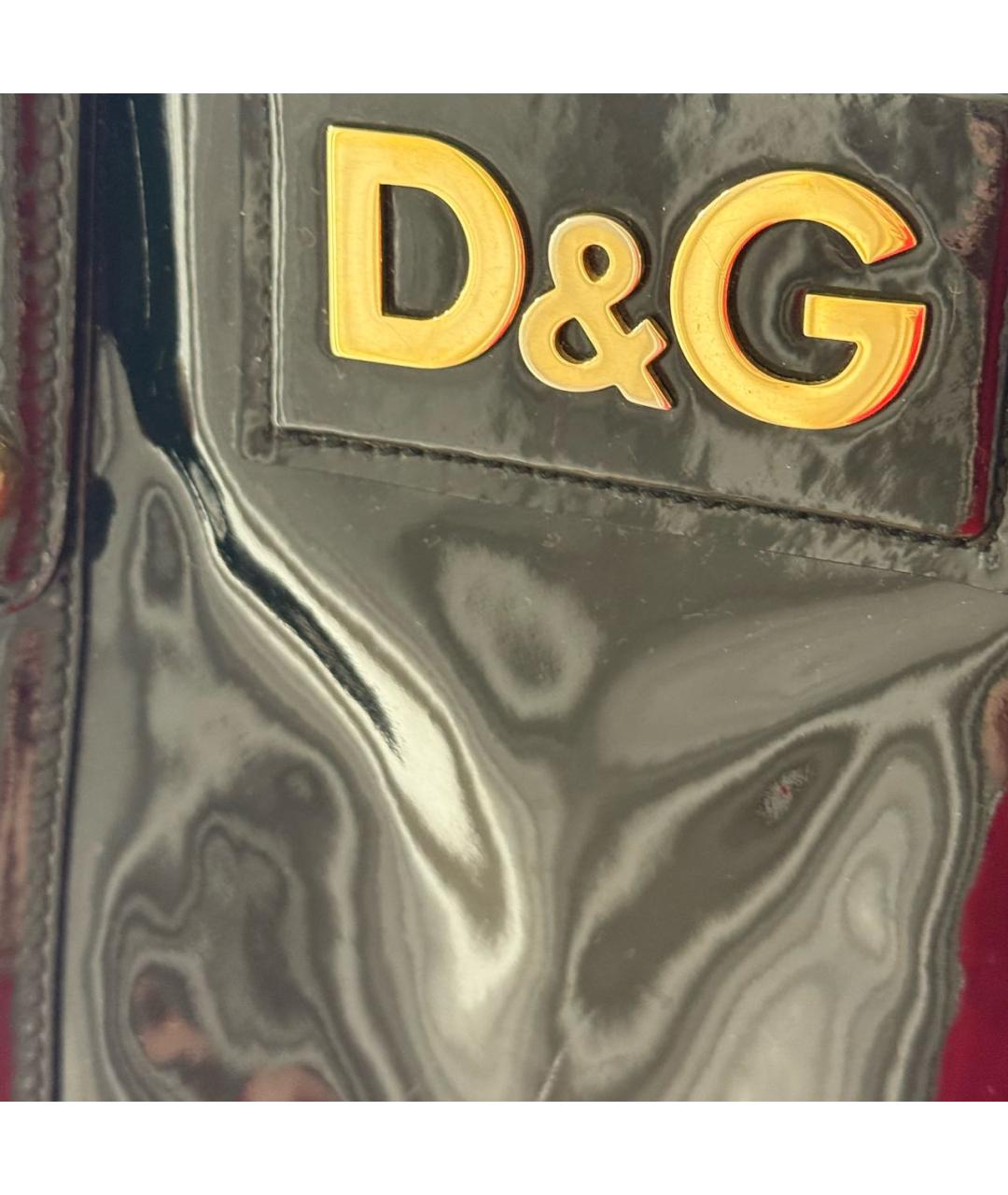 DOLCE&GABBANA Черная сумка тоут из лакированной кожи, фото 7