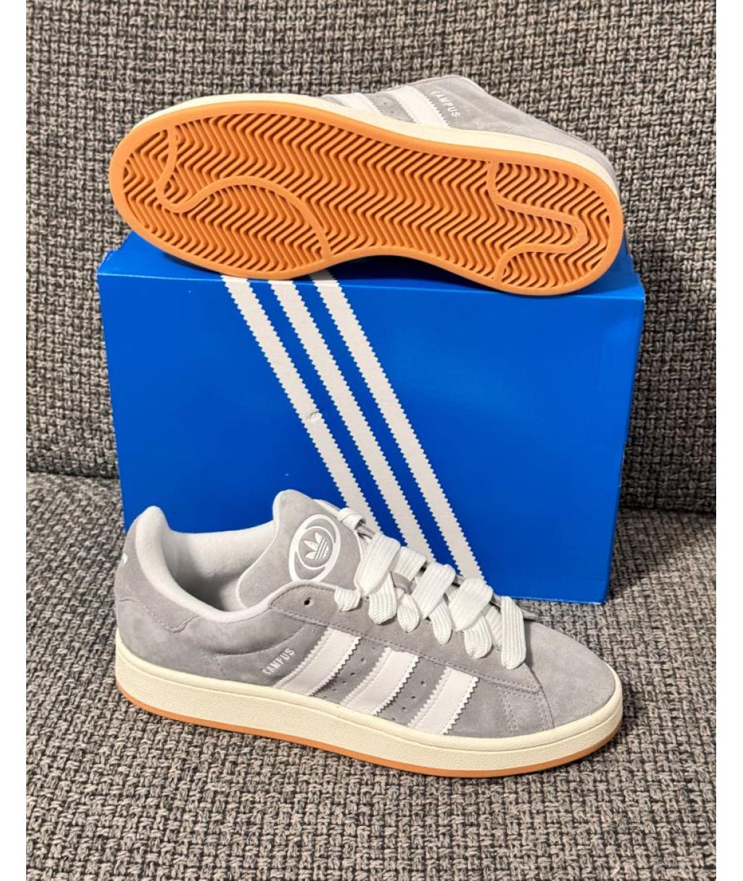 ADIDAS Серые замшевые низкие кроссовки / кеды, фото 5