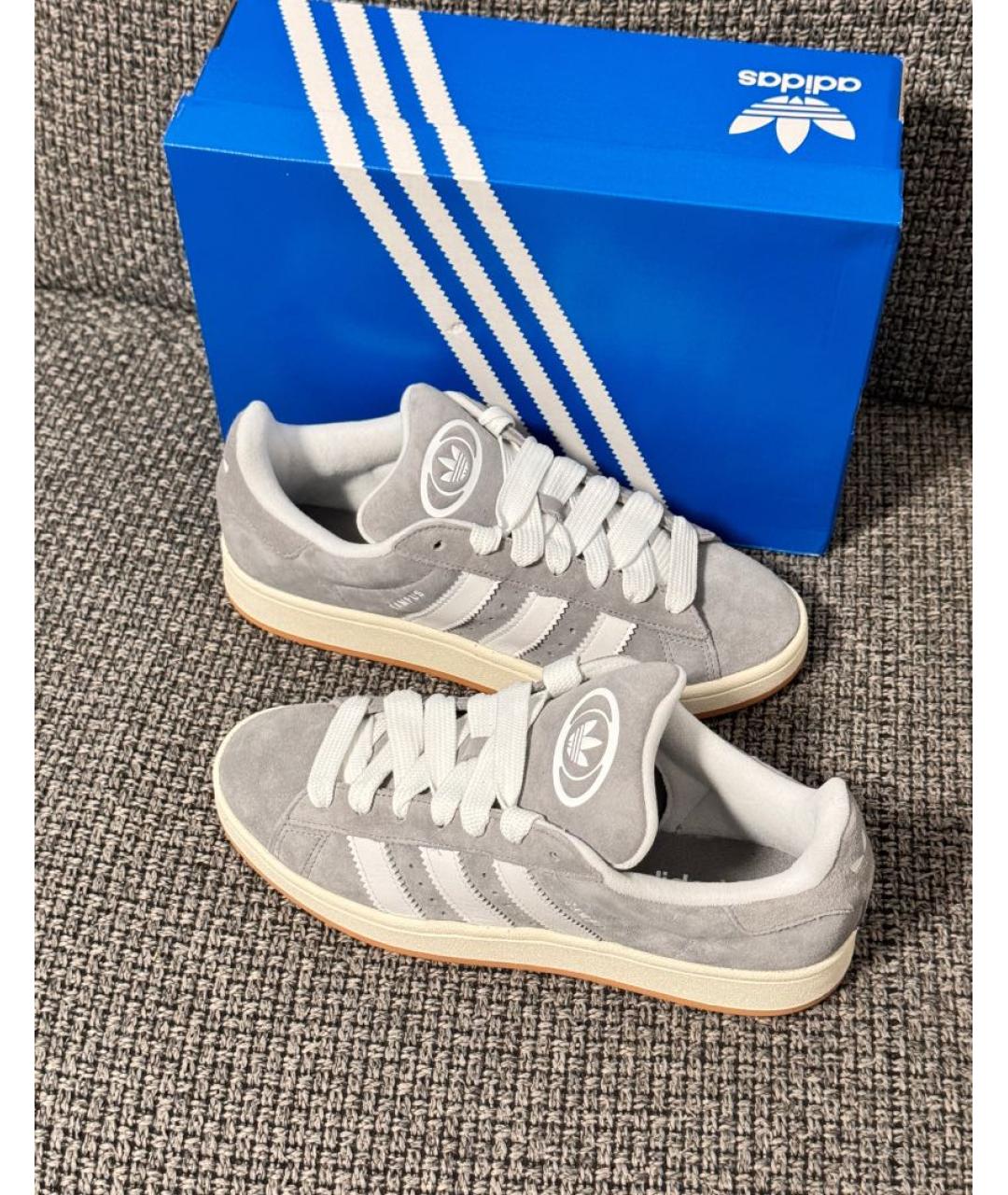 ADIDAS Серые замшевые низкие кроссовки / кеды, фото 7