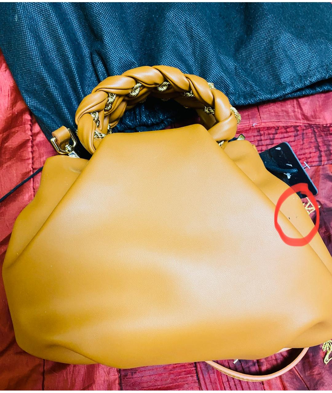 ERMANNO SCERVINO Желтая сумка тоут из искусственной кожи, фото 6