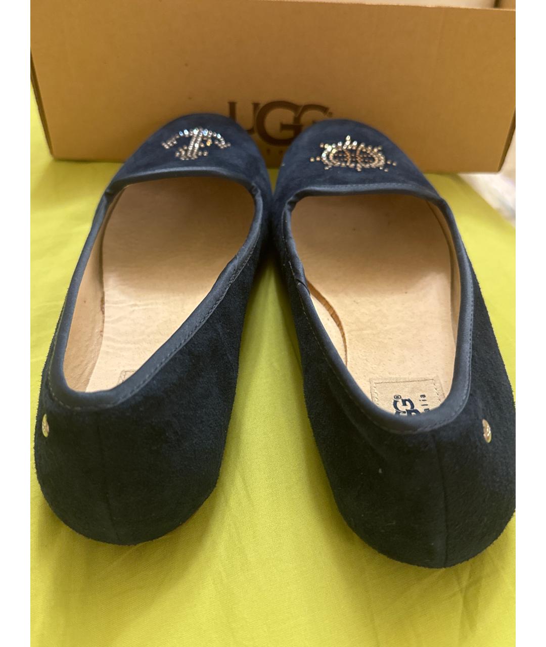 UGG AUSTRALIA Темно-синие замшевые балетки, фото 4