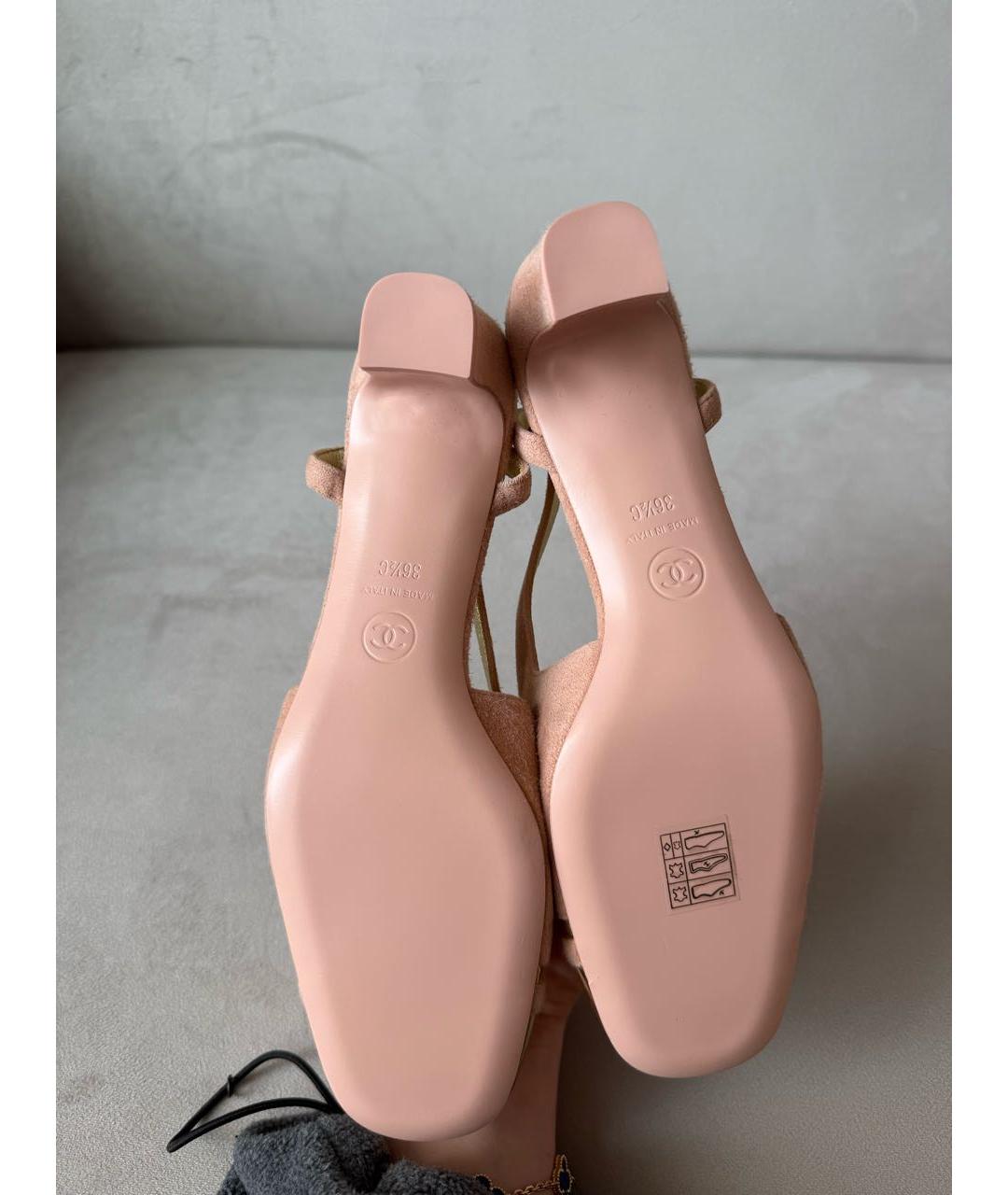 CHANEL Коралловые замшевые туфли, фото 7