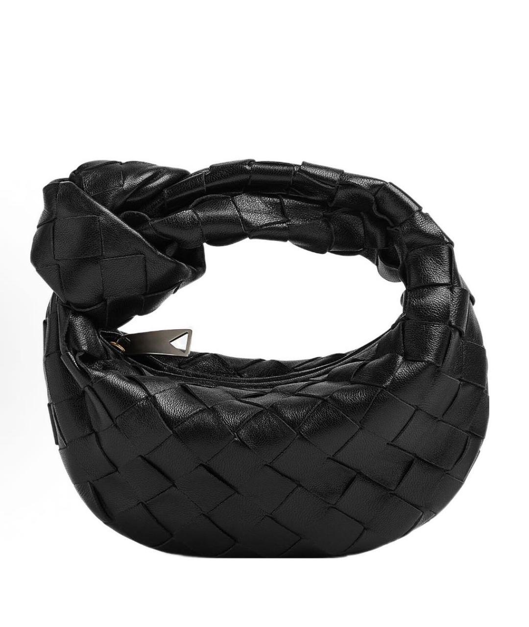 BOTTEGA VENETA Черная кожаная сумка с короткими ручками, фото 5