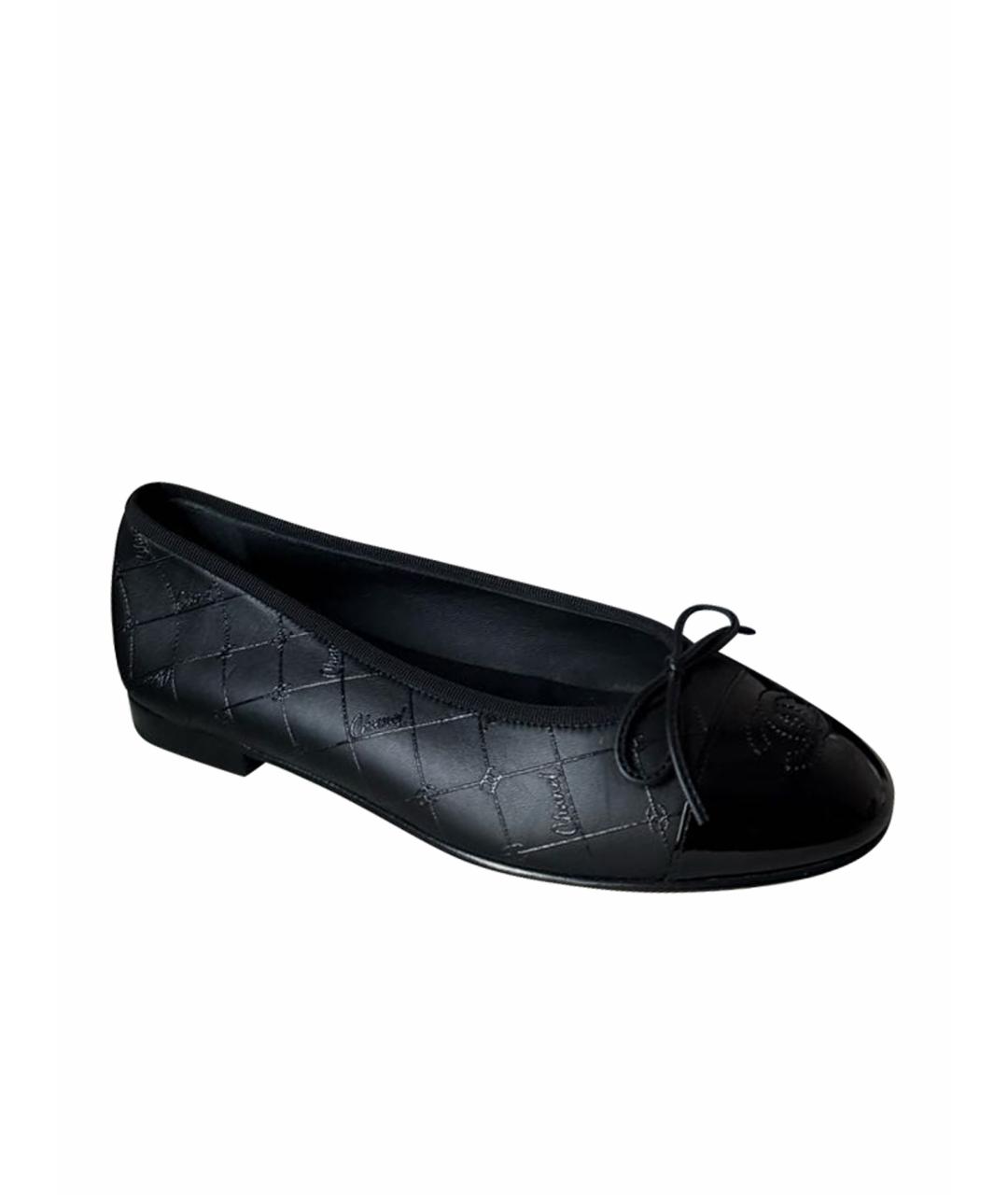 CHANEL Черные кожаные балетки, фото 1