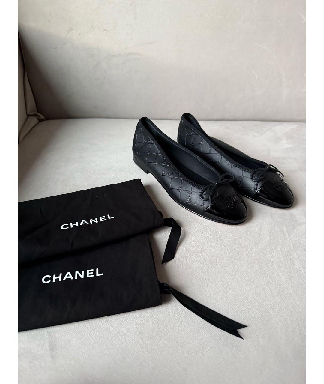 CHANEL Черные кожаные балетки, фото 5