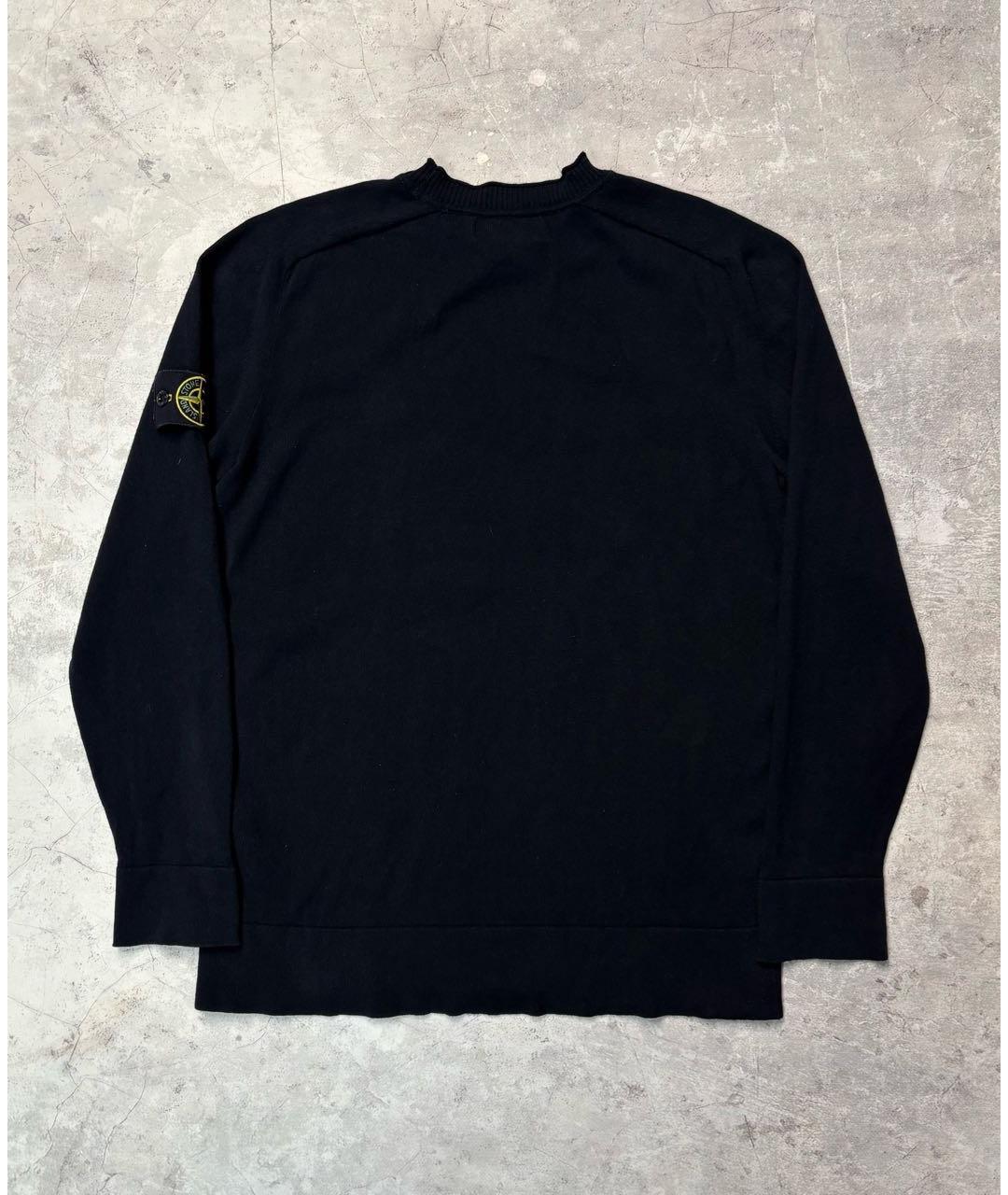 STONE ISLAND Черный хлопковый джемпер / свитер, фото 2