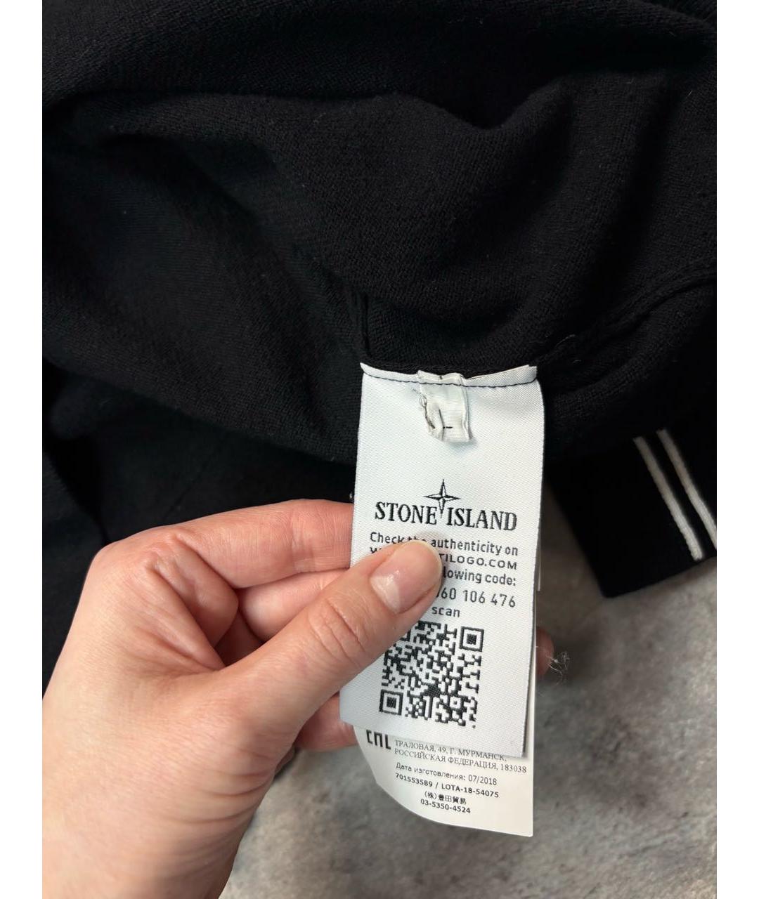 STONE ISLAND Черный хлопковый джемпер / свитер, фото 5