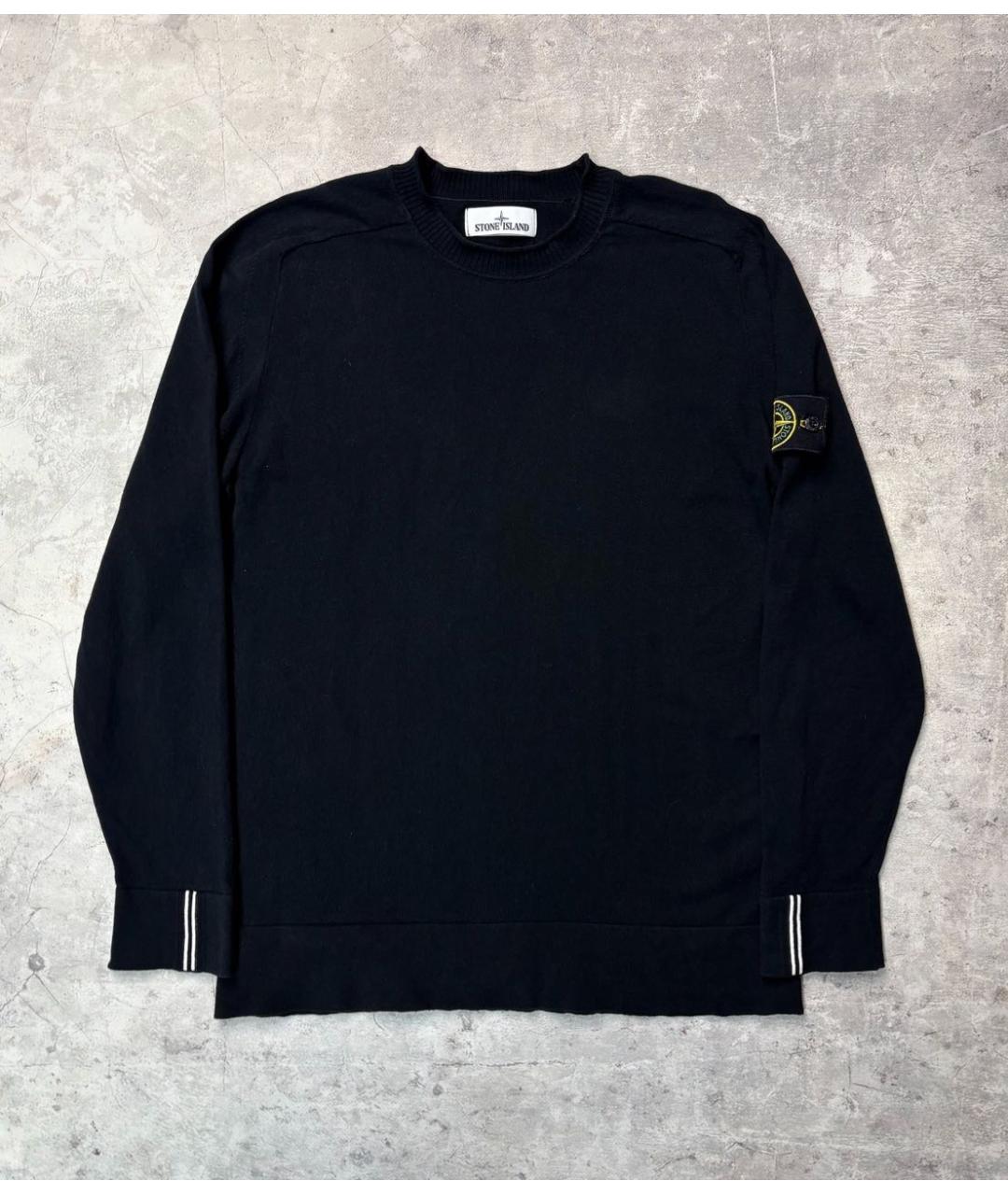 STONE ISLAND Черный хлопковый джемпер / свитер, фото 7
