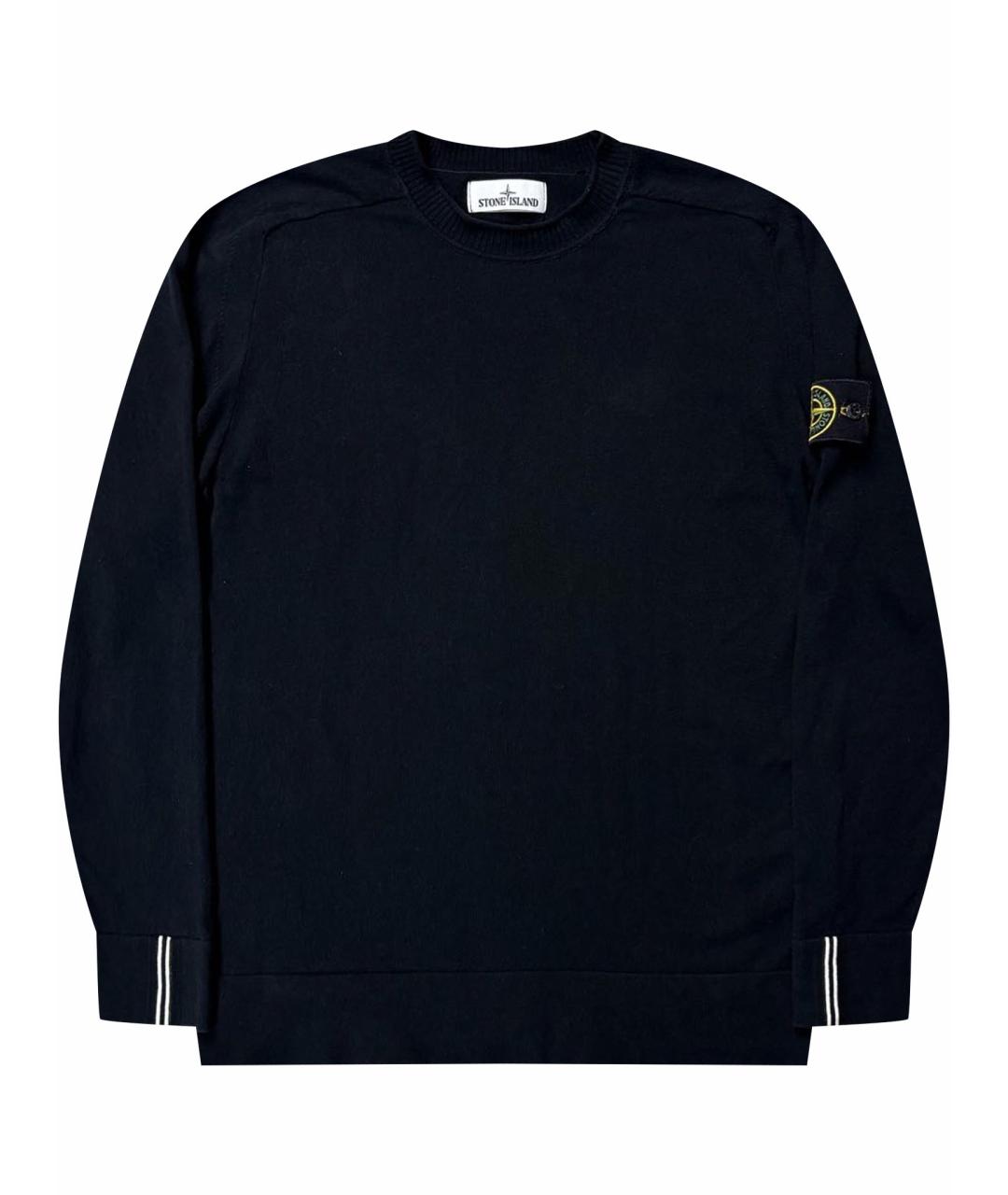 STONE ISLAND Черный хлопковый джемпер / свитер, фото 1
