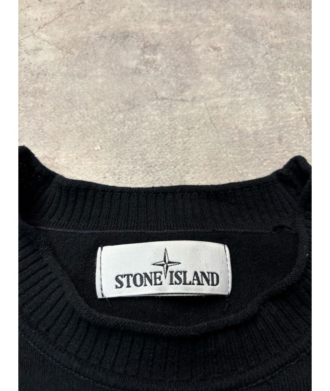 STONE ISLAND Черный хлопковый джемпер / свитер, фото 3