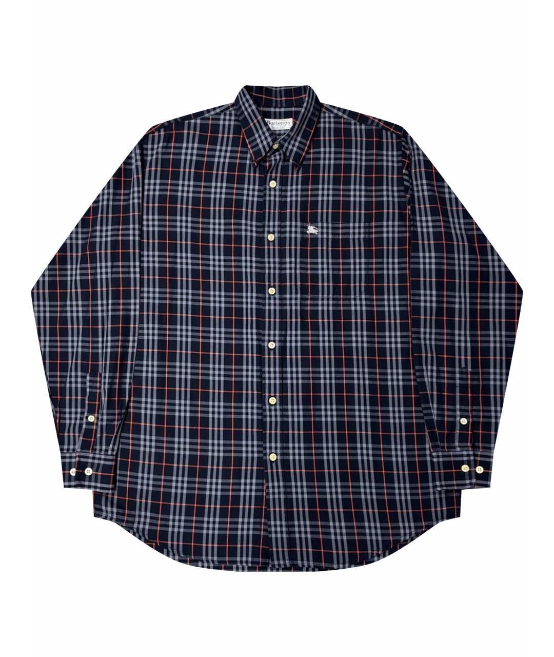 BURBERRY Темно-синяя хлопковая кэжуал рубашка, фото 1