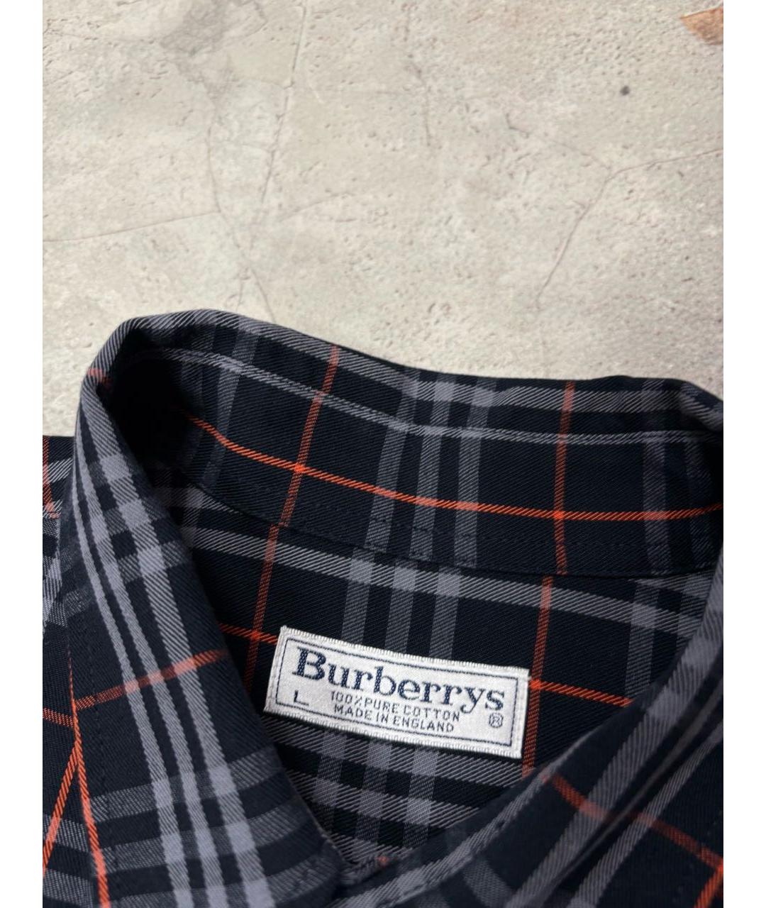 BURBERRY Темно-синяя хлопковая кэжуал рубашка, фото 4