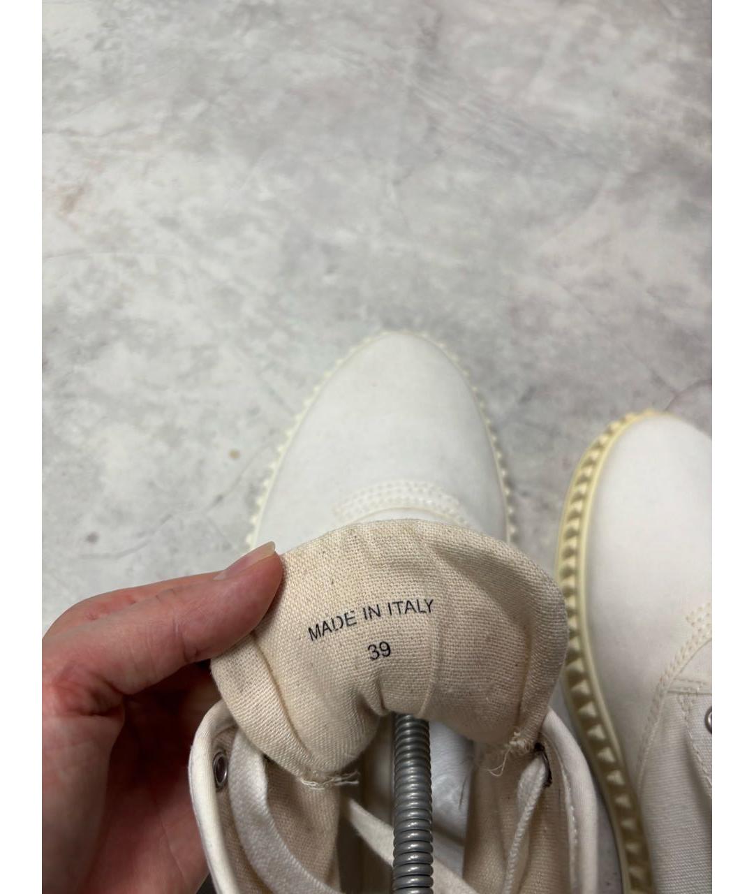 MAISON MARGIELA Бежевые текстильные высокие кроссовки / кеды, фото 6
