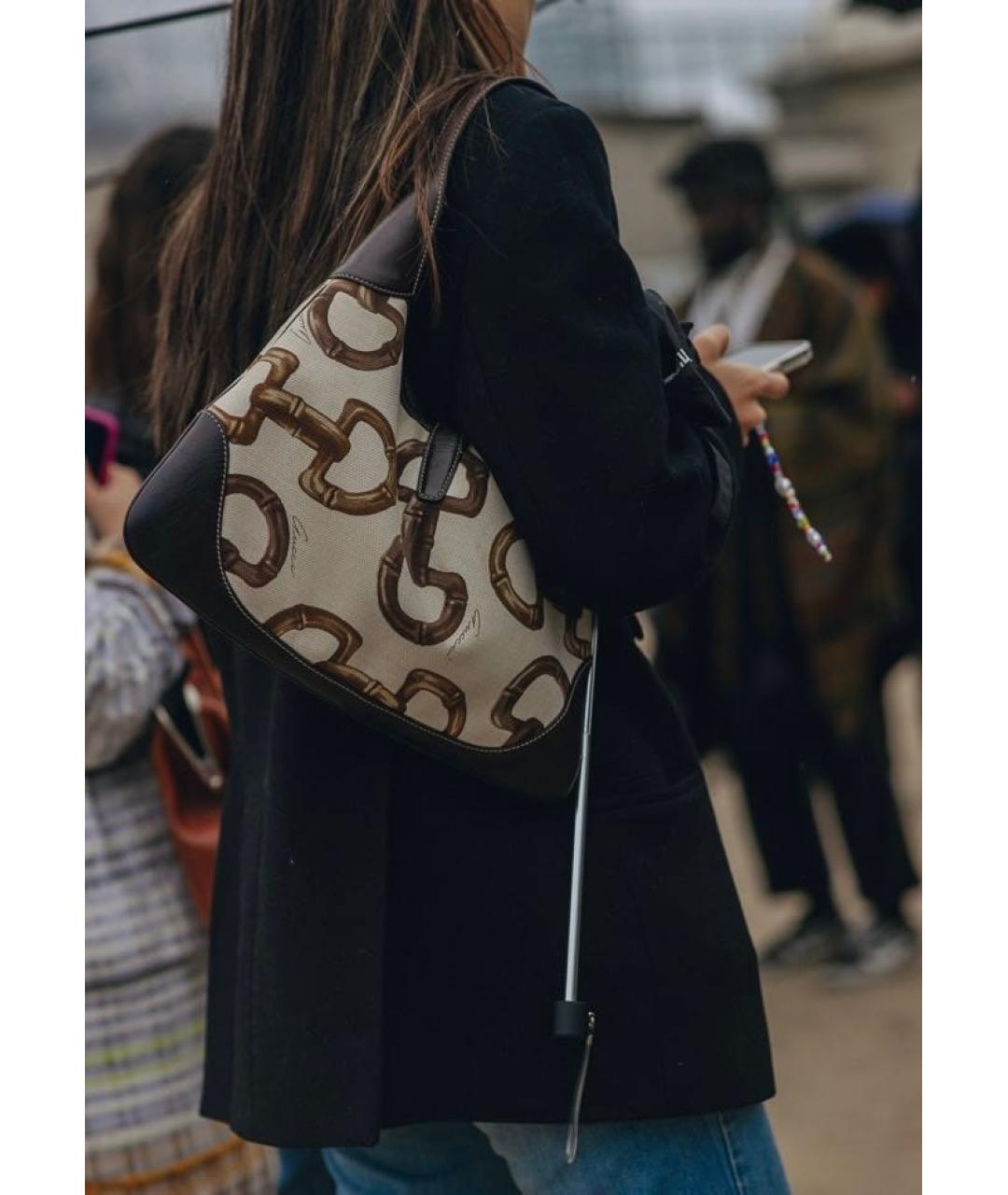 GUCCI Коричневая кожаная сумка с короткими ручками, фото 8
