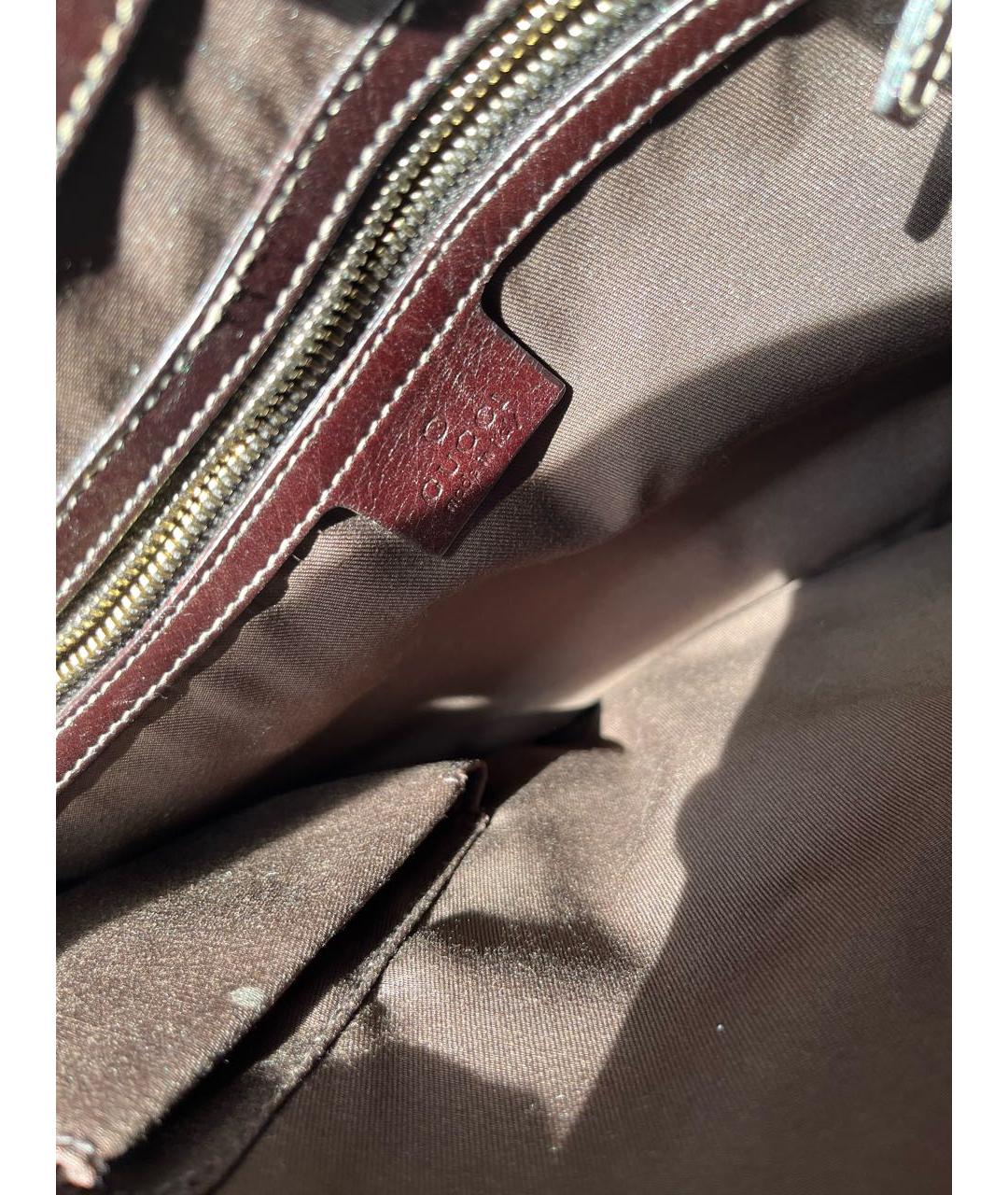 GUCCI Коричневая кожаная сумка с короткими ручками, фото 5