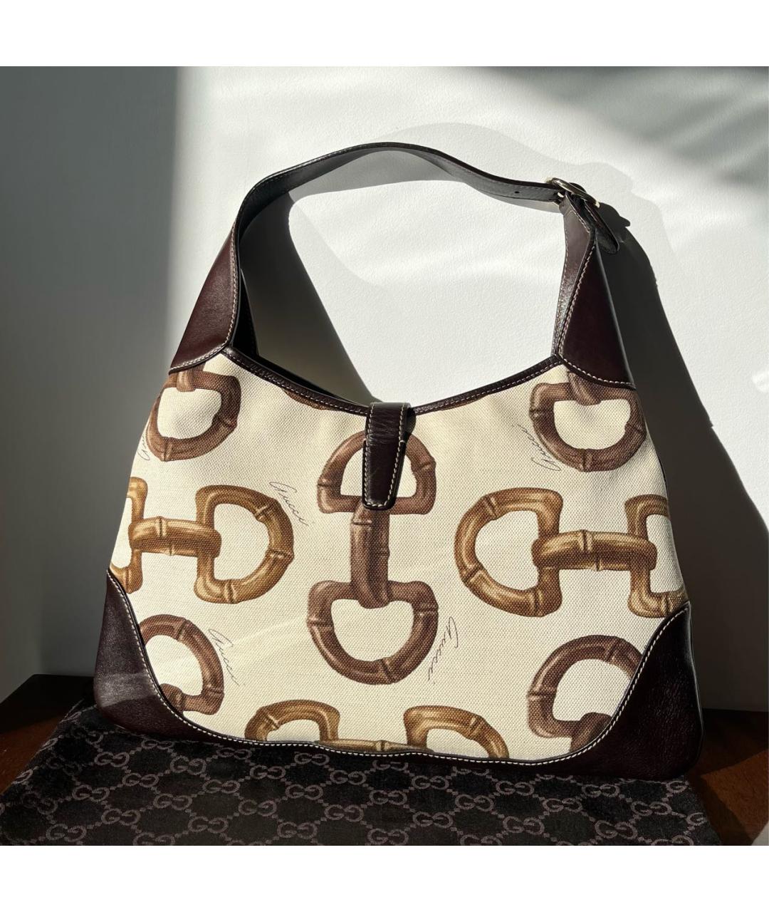 GUCCI Коричневая кожаная сумка с короткими ручками, фото 3