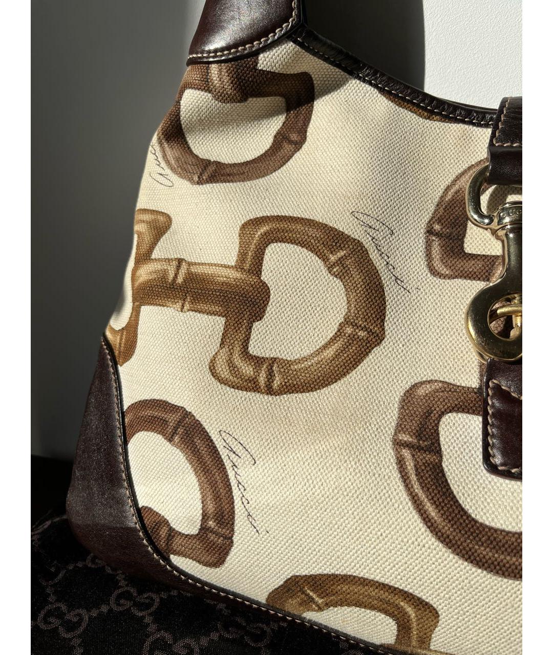 GUCCI Коричневая кожаная сумка с короткими ручками, фото 4