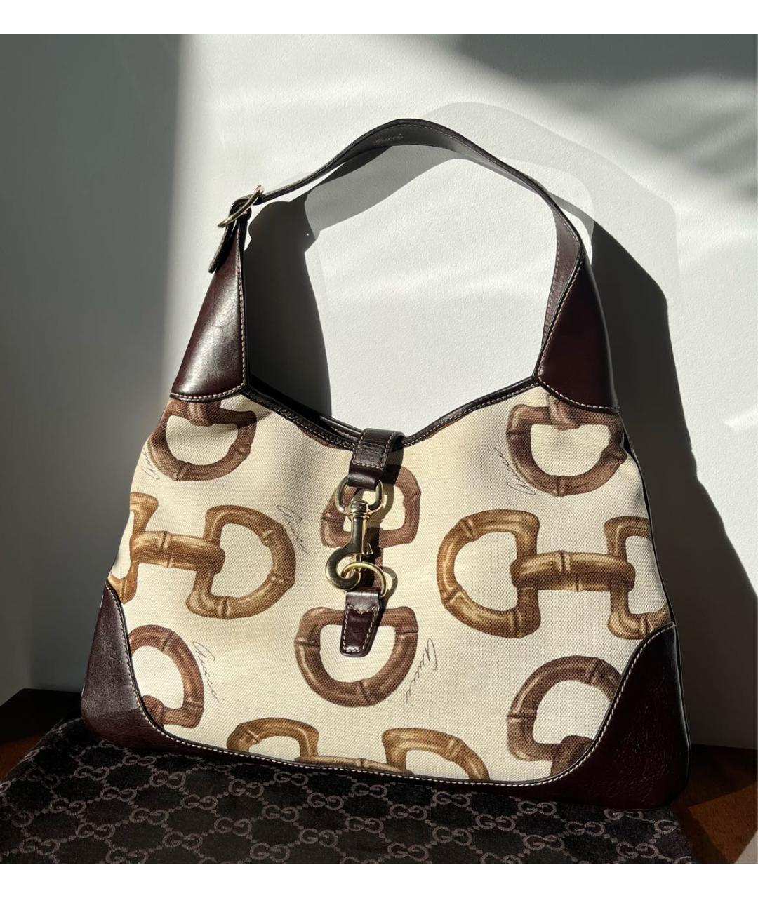 GUCCI Коричневая кожаная сумка с короткими ручками, фото 2